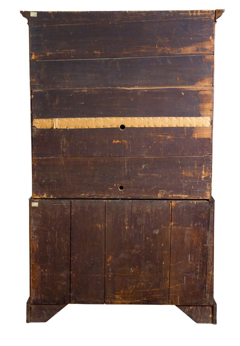 Cherry Chippendale Linen Press with Solid Figured Panels, New Jersey, circa 1780 3