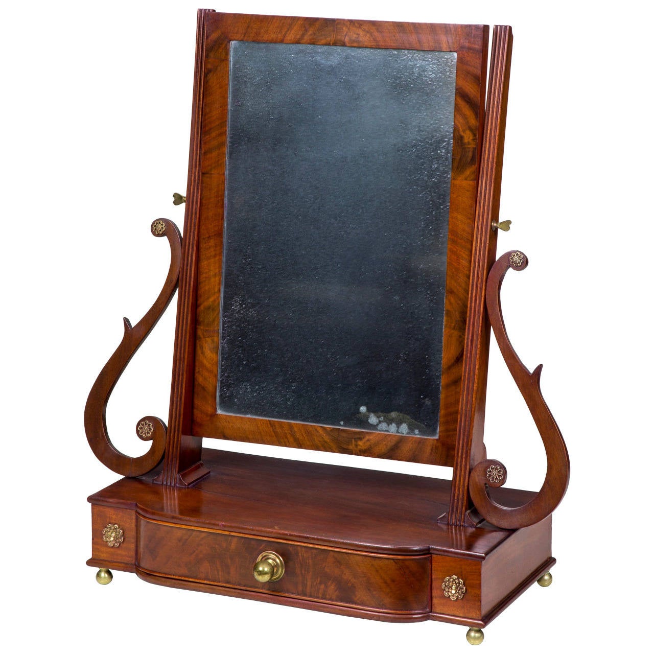 Desirable Classical Shaving Mirror, Massachusetts, circa 1810 For Sale