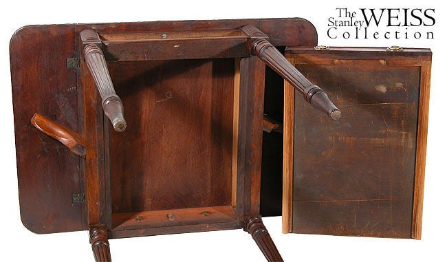 19th Century Diminutive Mahogany Sheraton Pembroke Table, Boston For Sale