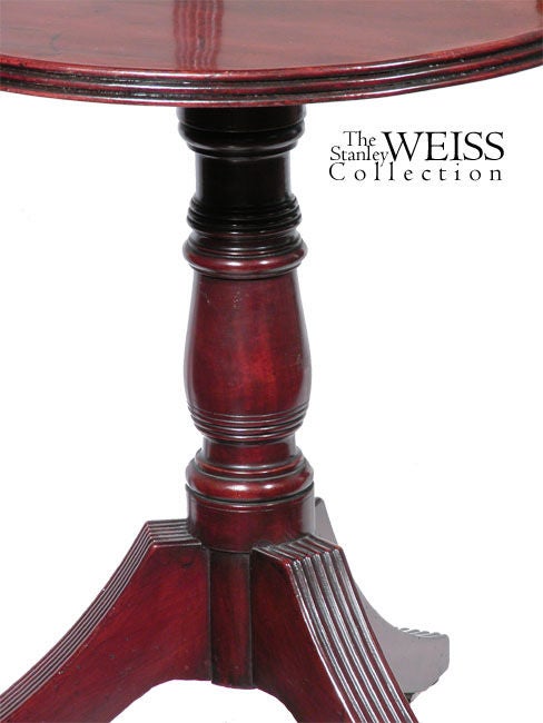 English Classical Regency Figured Mahogany Two-tiered Dumbwaiter with Columnar Supports, For Sale