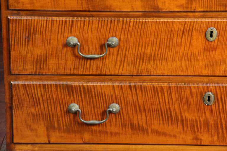 Chippendale Tiger Maple Desk with Bookcase, Newport, circa 1780 1