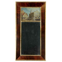 Classical Mirror with European Village or Small Town Scene