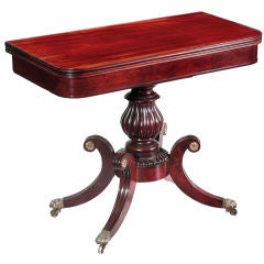 A Federal Mahogany Carved Card Table, Salem
