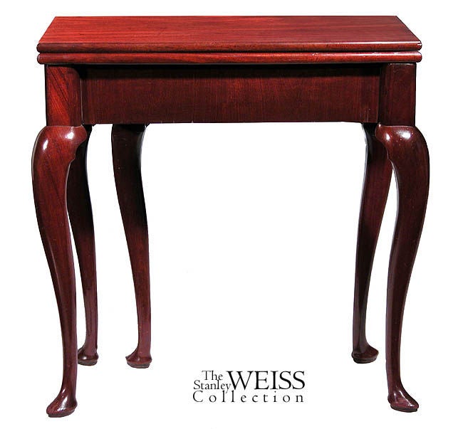 Diminutive Five-Leg Queen Anne Mahogany Card Table