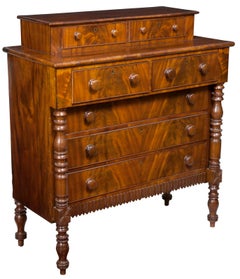 Antique Mahogany Empire Bureau, Maine, circa 1820