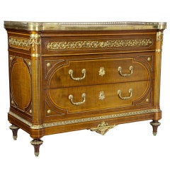 Fine English Mahogany Marble-Top Commode, Late 19th Century