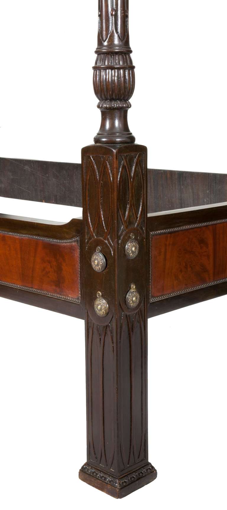 Pair of Mahogany Chippendale Style Gothic Beds, England ca. 1840 1