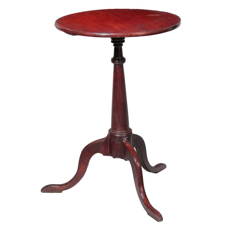 Queen Anne Mahogany Candle Stand, with Conical Shaft, Newport