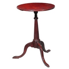 Antique Queen Anne Mahogany Candle Stand, with Conical Shaft, Newport