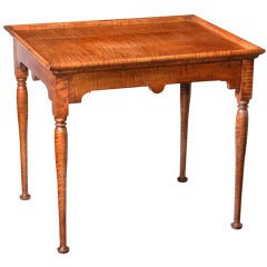 A Tiger Maple Queen Anne style Tea Table