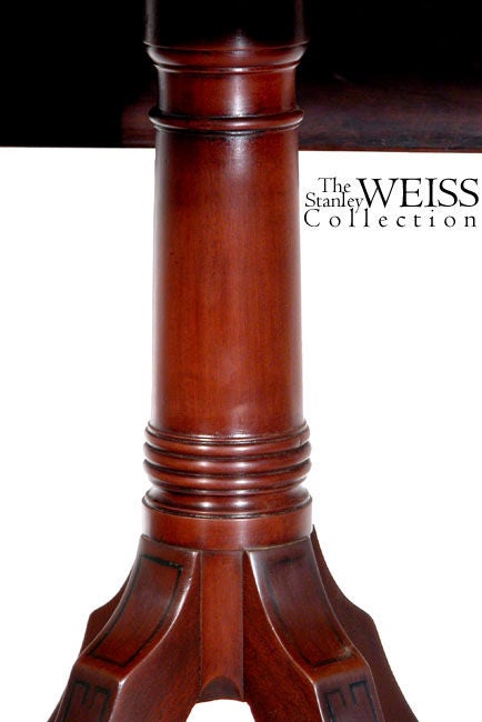 19th Century Regency Inlaid Mahogany Pembroke Table on Saber Legs For Sale