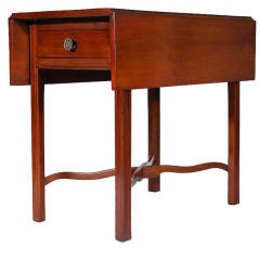 Cherrywood Chippendale Pembroke Table, Cross Stretchers, CT