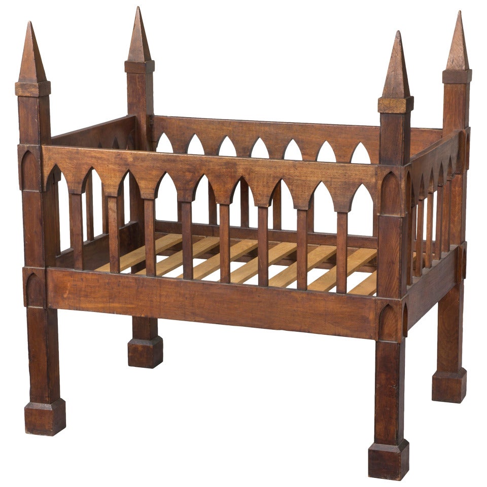 Gothic Crib, Black Walnut, United States, circa 1835-1845 For Sale