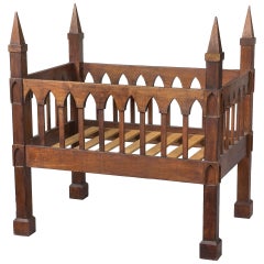 Antique Gothic Crib, Black Walnut, United States, circa 1835-1845