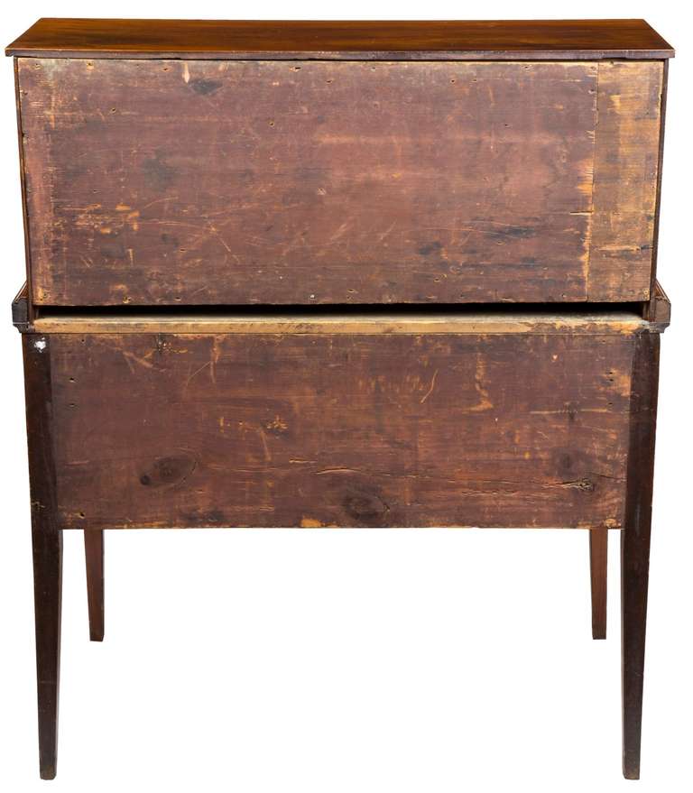 American Inlaid Mahogany Hepplewhite Tambour Desk with Eagle, Massachusetts, circa 1810