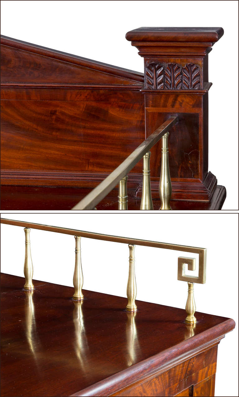 Classical Sideboard of Figured Carved Mahogany, New York, circa 1820 1
