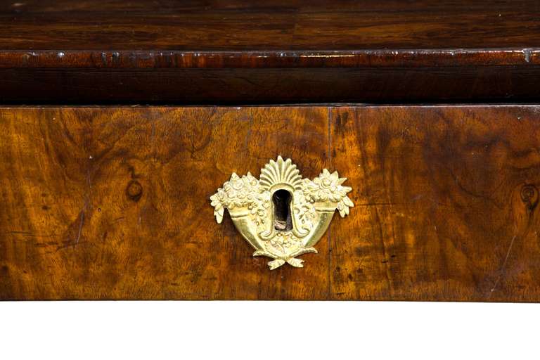 Empire Crotch Walnut Sofa Table, Continental, circa 1830-1840