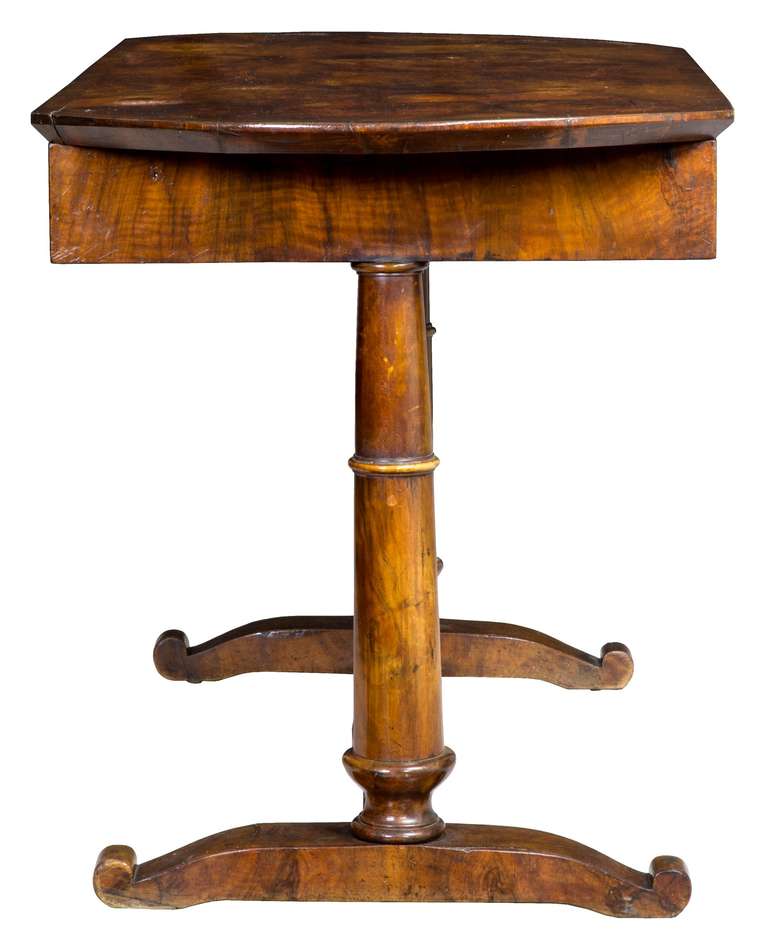 19th Century Crotch Walnut Sofa Table, Continental, circa 1830-1840