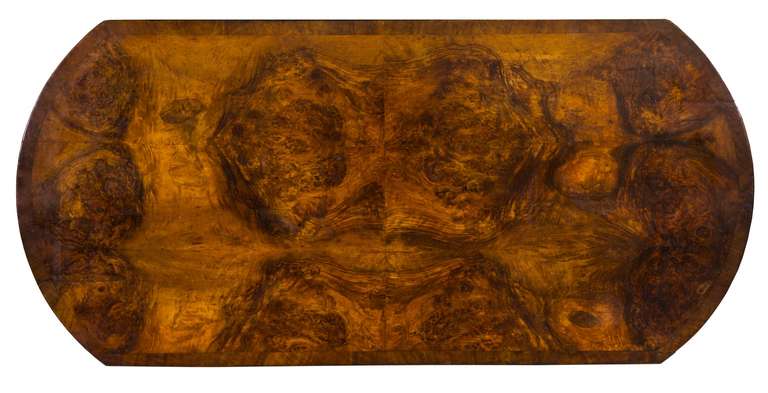 Crotch Walnut Sofa Table, Continental, circa 1830-1840 1