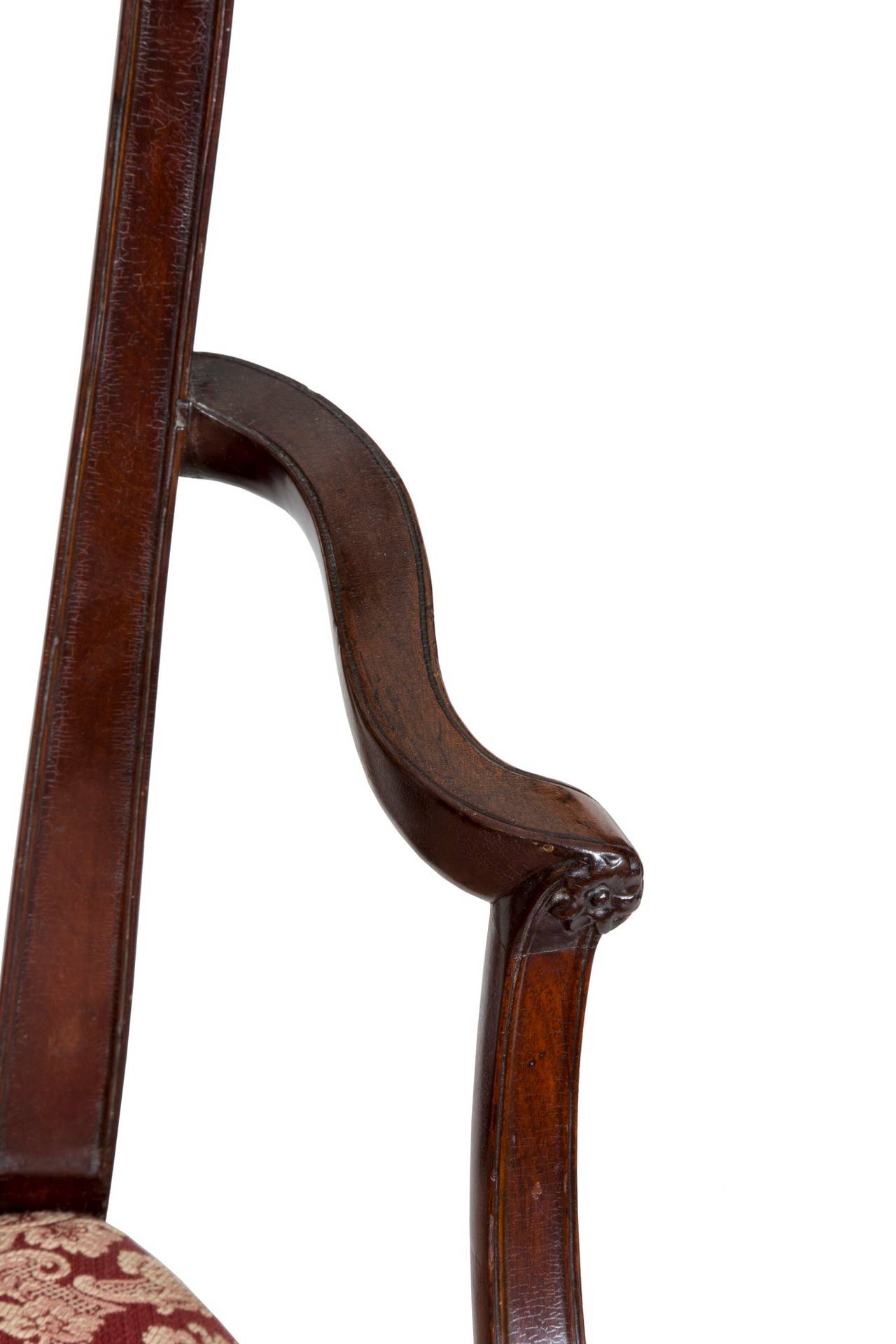 Attribution is based on a labeled chair, antiques April, 1961, page 374, George Shipley: His Furniture and his Label (see scan). 

The arched crest in this example centers on a finely carved Prince of Wales feathers splat which hearkens to its