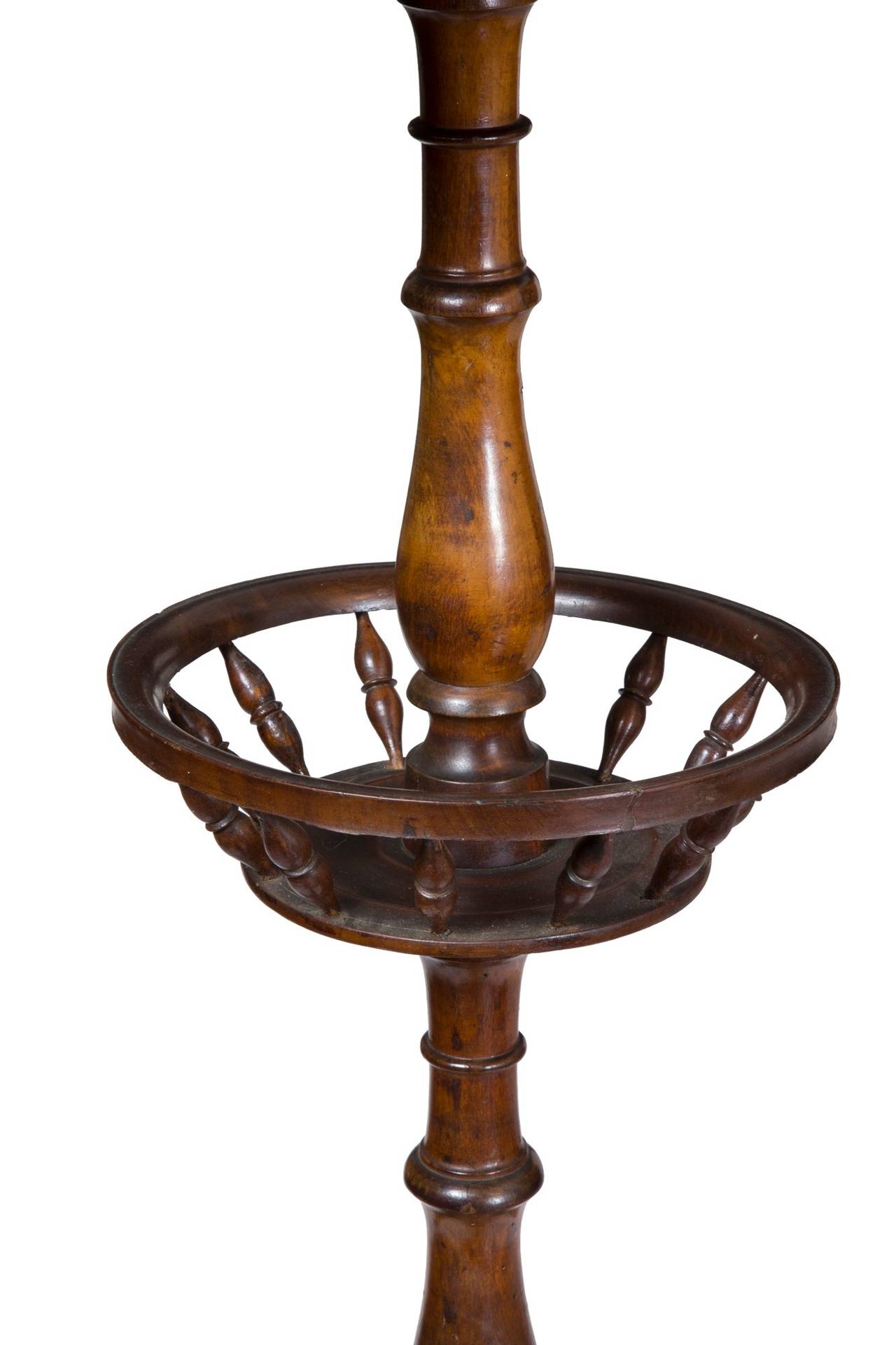 American Mahogany Federal or Classical Candle Stand with Basket