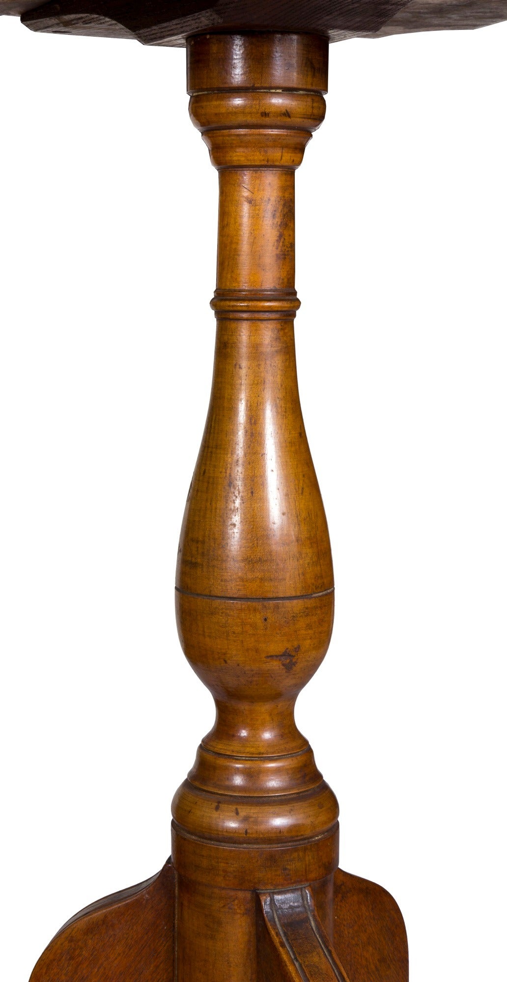 American Birch Federal Candle Stand with Notched Corners, circa 1820 For Sale