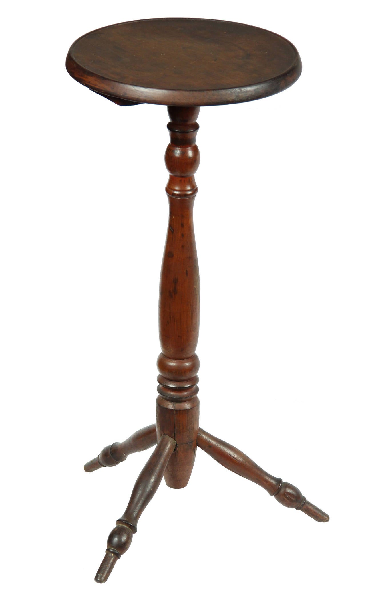 This candle stand is a seldom seen form and this example is a fine example of its design style. For a related candle Stand, see below for a scan from Worldly Goods, Jack L. Lindsey. We have another of this type, see sw01568. These tables are quite