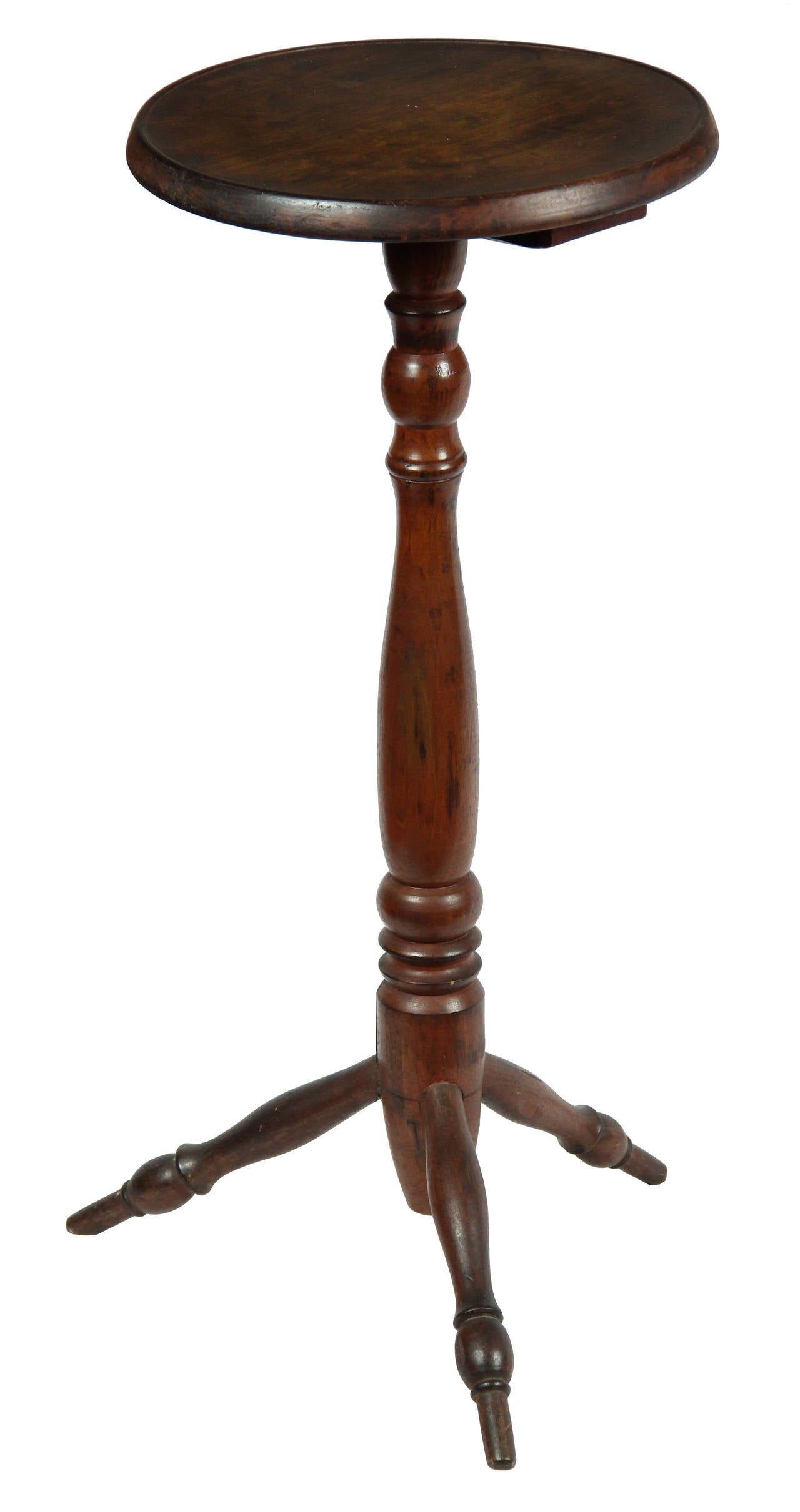 William and Mary Rare Pennsylvania Walnut William & Mary Turned Candle Stand, circa 1730 For Sale