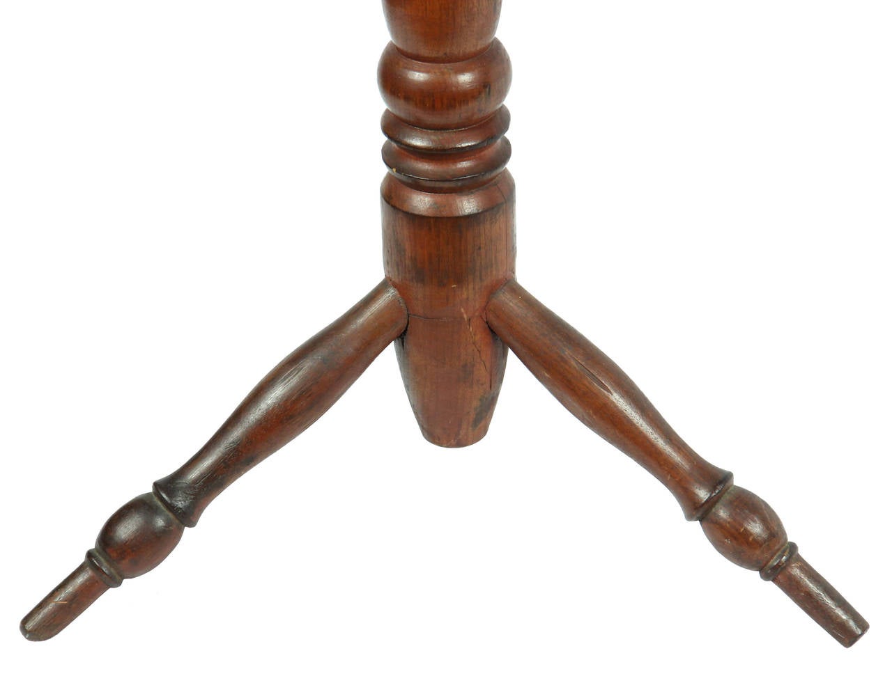 Mid-18th Century Rare Pennsylvania Walnut William & Mary Turned Candle Stand, circa 1730 For Sale