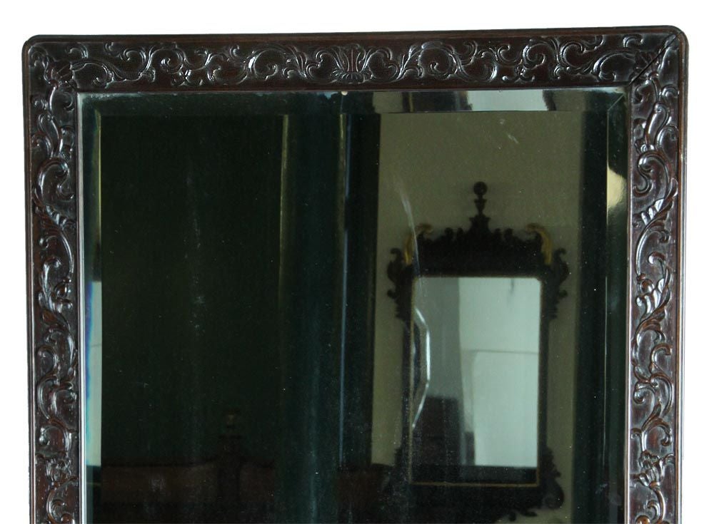 Huanghuali Table Mirror with Original Beveled Glass 2