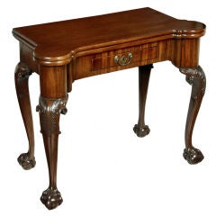 Carved Mahogany George II Concertina Action Games Table 6