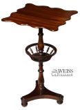 Mahogany Federal/Classical Candle Stand with Basket, New England