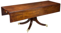 Rare Large Pedestal Mahogany Classical Harvest Table