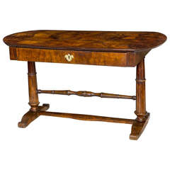 Crotch Walnut Sofa Table, Continental, circa 1830-1840
