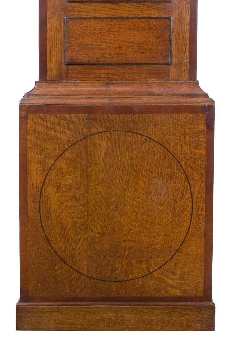 Chippendale Oak, Mahogany Inlaid Tall Case Clock, England, 18th Century 2