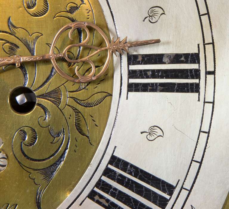 Chippendale Oak, Mahogany Inlaid Tall Case Clock, England, 18th Century 1