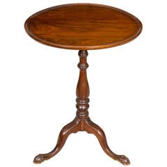 Carved Mahogany Dish-Top Candle Stand with Claw and Ball Feet, circa 1780