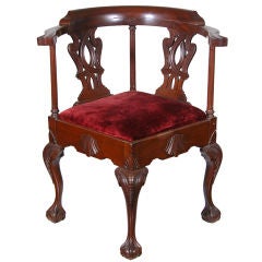 Carved  Chippendale style Corner Chair, Sypher & Co., NY
