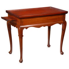 Queen Anne style Mahogany Tray Top Tea Table, "Bussolini Bros"