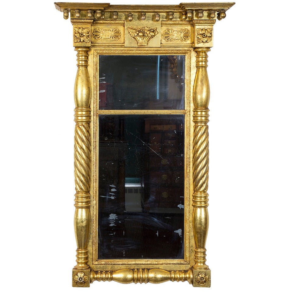Large Classical Carved Gilt Mirror, 1830-1840