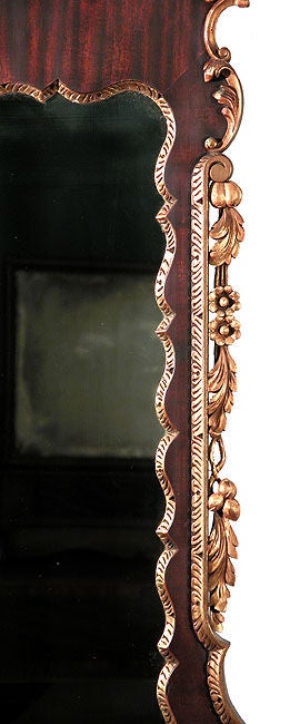 Carved Mahogany and Giltwood Chippendale Style Mirror, 19th Century In Excellent Condition For Sale In Providence, RI