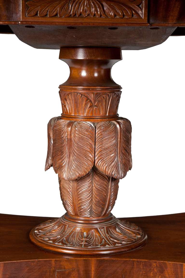 Empire Classical Carved Mahogany Dining Table
