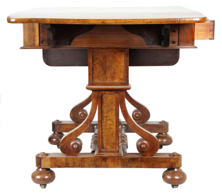 Gothic Revival Gothic Walnut Sofa Table, Possibly New York, circa 1840 For Sale