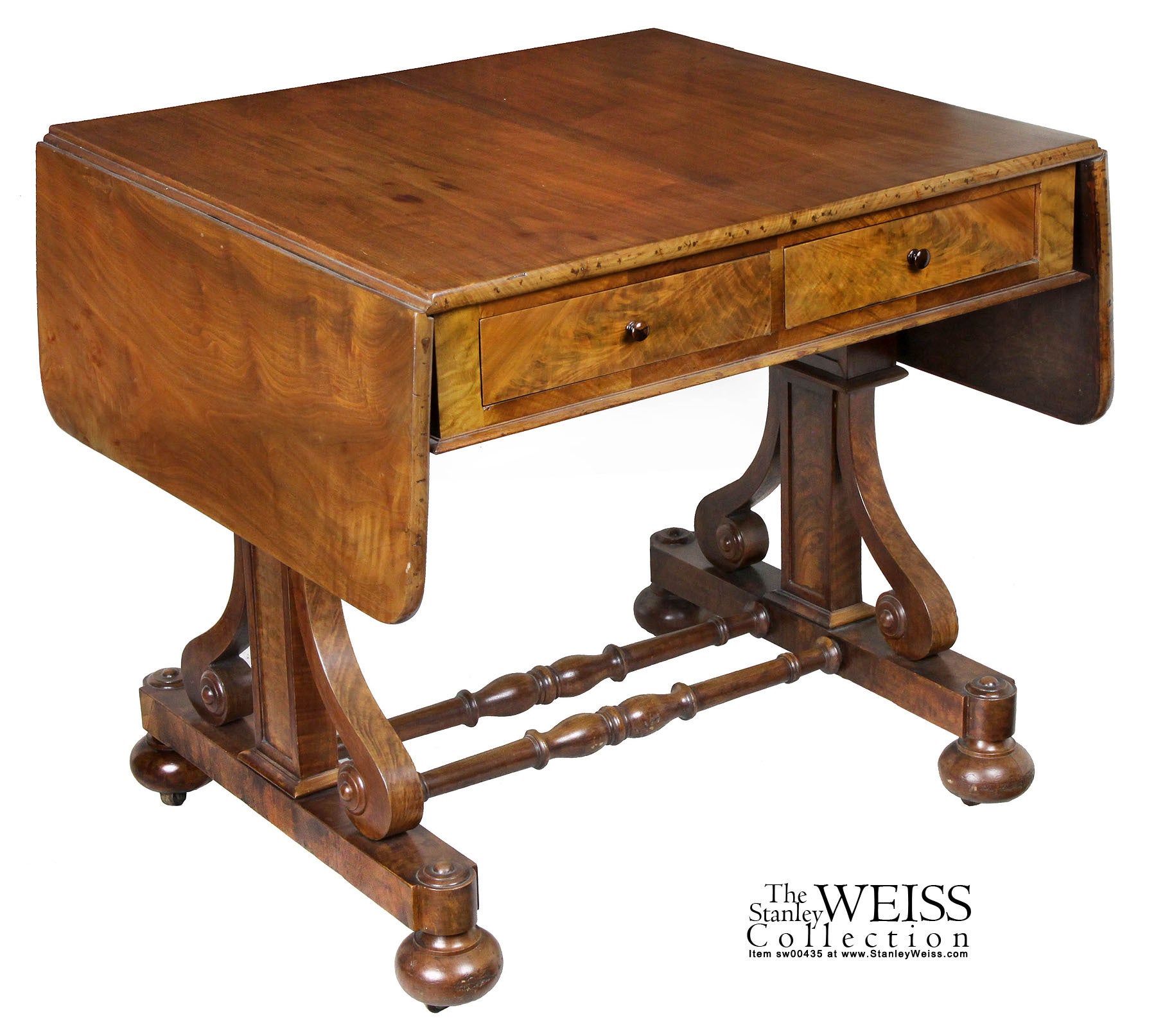 Gothic Walnut Sofa Table, Possibly New York, circa 1840 For Sale