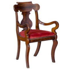 Mahogany Neoclassical Armchair, Boston, circa 1830