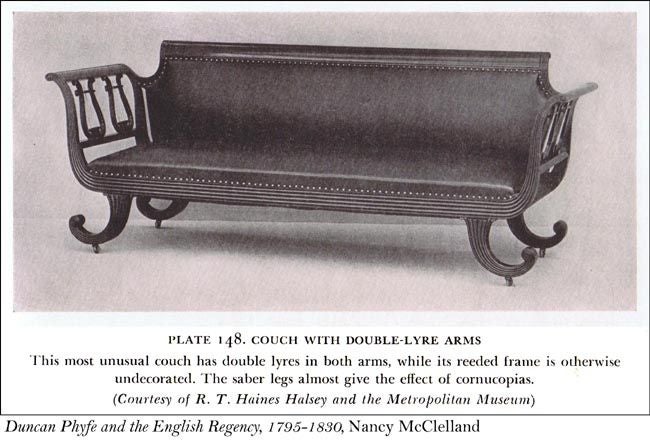 Carved Mahogany Classical Sofa with Curule Legs, New York For Sale 3