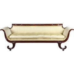 Carved Mahogany Classical Sofa with Curule Legs, New York 7