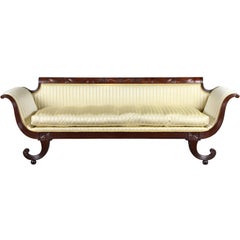 Used Carved Mahogany Classical Sofa with Curule Legs, New York