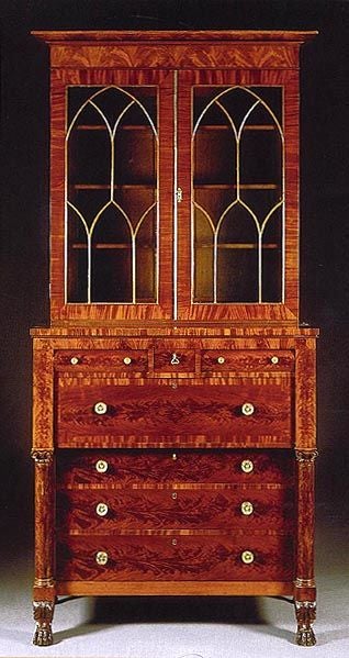 Classical Carved Mahogany Secretary of Grand Scale, New York 2