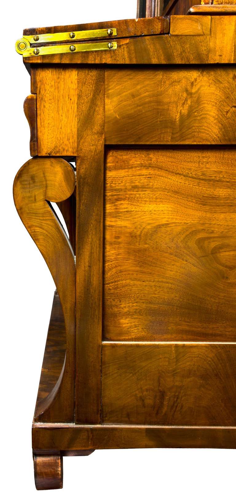 Mahogany Neoclassical Secretary with Gothic Embellishments, circa 1840